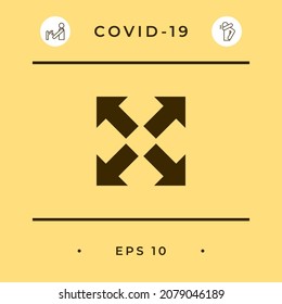 Extend, resize icon. Cross arrow sign. Element for your design