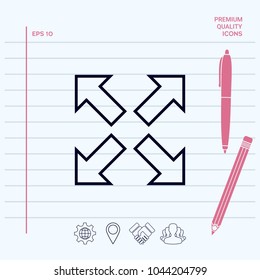 Extend, resize line icon