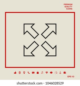 Extend, resize line icon