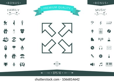 Extend, resize line icon