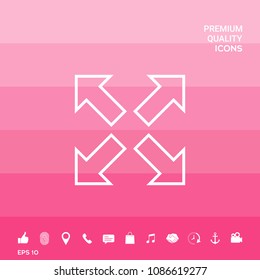 Extend, resize line icon