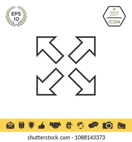 Extend, resize line icon