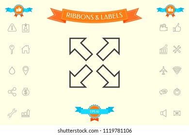 Extend, resize line icon