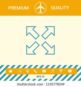 Extend, resize line icon