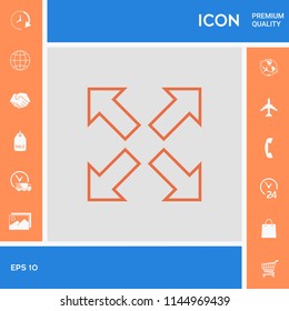 Extend, resize line icon