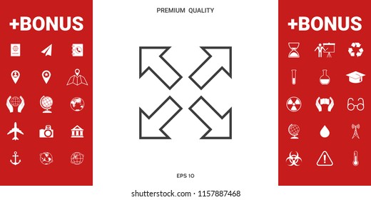 Extend, resize line icon