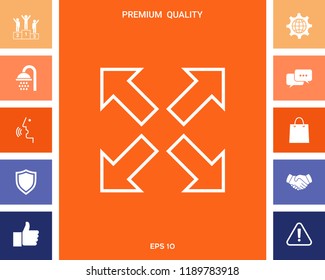 Extend, resize line icon