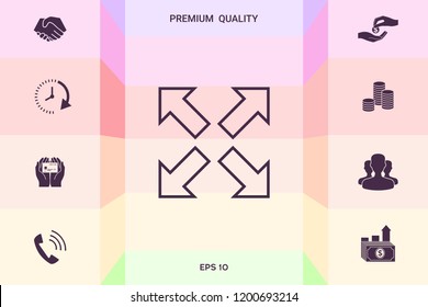 Extend, resize line icon