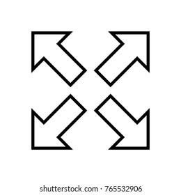Extend, resize line icon