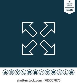 Extend, resize line icon