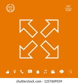 Extend, resize line icon. Graphic elements for your design