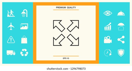 Extend, resize line icon. Graphic elements for your design