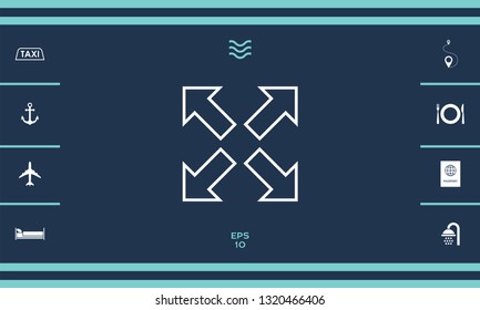 Extend, resize line icon. Graphic elements for your design