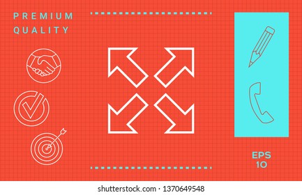 Extend, resize line icon. Graphic elements for your design
