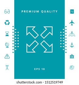 Extend, resize line icon. Graphic elements for your design