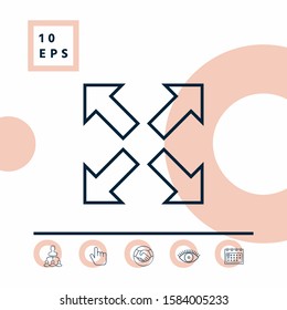 Extend, resize line icon. Graphic elements for your design