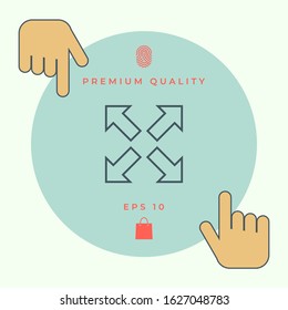 Extend, resize line icon. Graphic elements for your design
