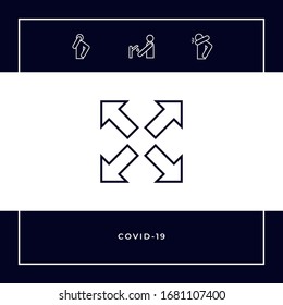 Extender, cambiar el tamaño del icono de línea. Elementos gráficos para el diseño
