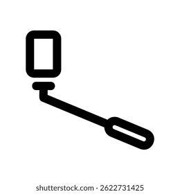 Extendable Monopod for Holding Mobile Phone Line Art Illustration Symbol