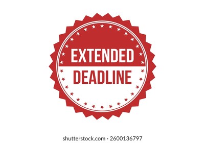 Extended deadline red ribbon label banner.