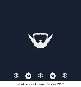 Extended goatee style. Beard and mustache icon.
