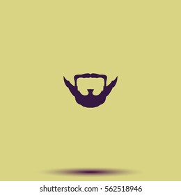 Extended goatee style. Beard and mustache icon.