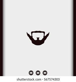 Extended goatee style. Beard and mustache icon.