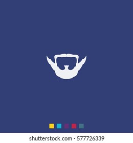 Extended goatee style. Beard and mustache icon.