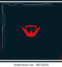 Extended goatee style. Beard and mustache icon.