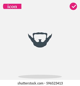 Extended goatee style. Beard and mustache icon.