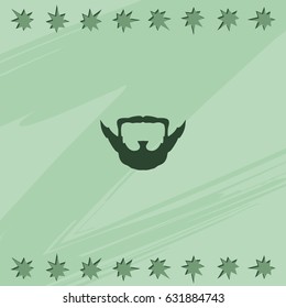 Extended goatee style. Beard and mustache icon.