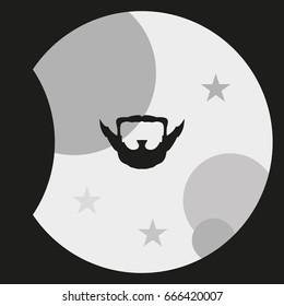 Extended goatee style. Beard and mustache icon.
