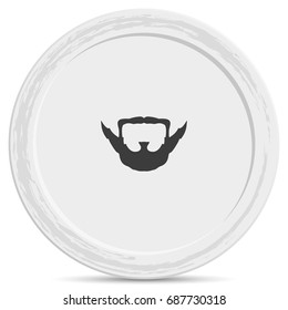 Extended goatee style. Beard and mustache icon.
