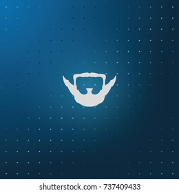 Extended goatee style. Beard and mustache icon.