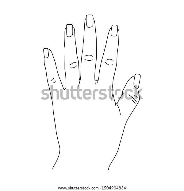 Extended Hand Vector Illustration Black White Stock Vector (Royalty ...