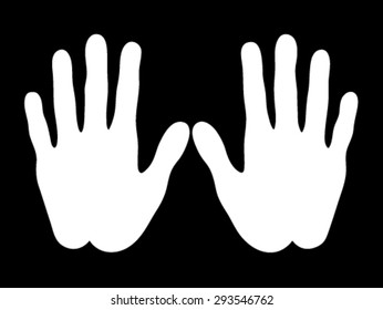 extended hands vector silhouette