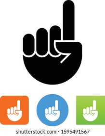 Extended Index Finger Number One Gesture Vector Icon