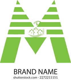 Diseño vectorial M de letra extendida