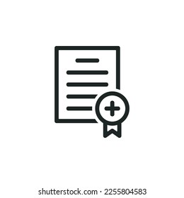 Icono de licencia extendida aislado en fondo blanco