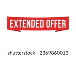 extended offer banner design. extended offer icon. Flat style vector illustration.