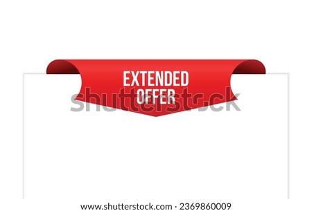 extended offer banner design. extended offer icon. Flat style vector illustration.