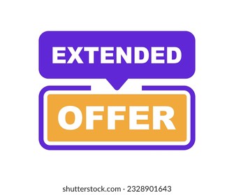 Extended offer banner. Extended Offer label. Vector illustration.