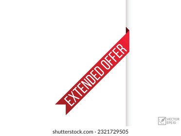 Mensaje de oferta extendida en la pancarta de la cinta. Ilustración vectorial.