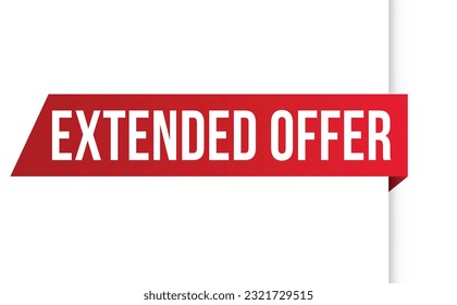 Extended offer red vector banner illustration isolated on white background