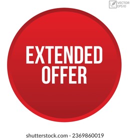 erweitertes Angebot, rote Vektorbanner-Illustration einzeln auf weißem Hintergrund