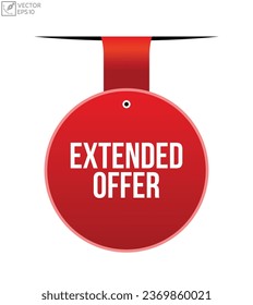 oferta extendida ilustración de banner vectorial rojo aislado en fondo blanco