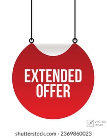 extended offer red vector banner illustration isolated on white background
