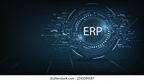 Extended Producer Responsibility (EPR)concept.Enterprise resource planning business and modern technology concept on dark blue background.