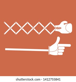 Extended punching arm & pointing finger