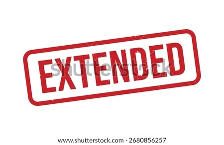 Extended red rubber stamp. Extended Grunge design with dust scratches.
Extended sign, logo, badge, icon, sticker, label, emblem, stamp, symbol isolated illustration.